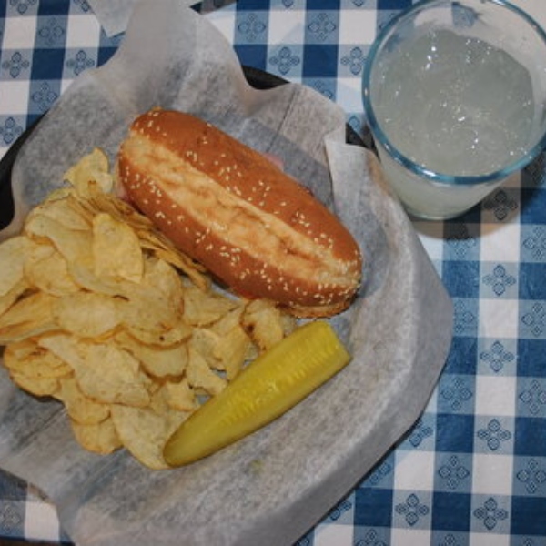 sandwich and chips from Dandridge Brewing company in downtown dandridge, tn