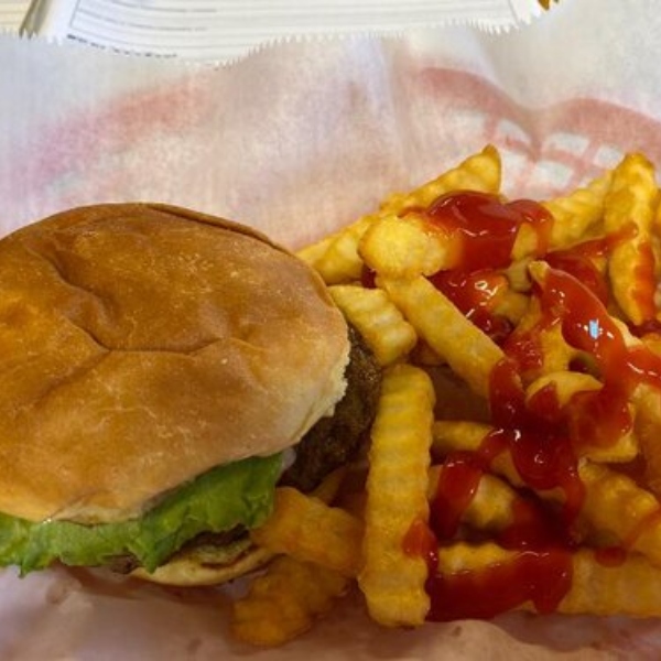 burger and fries from the Burger Barn in White Pine TN