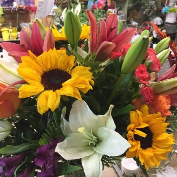 An arrangement made by Shay's Florist.