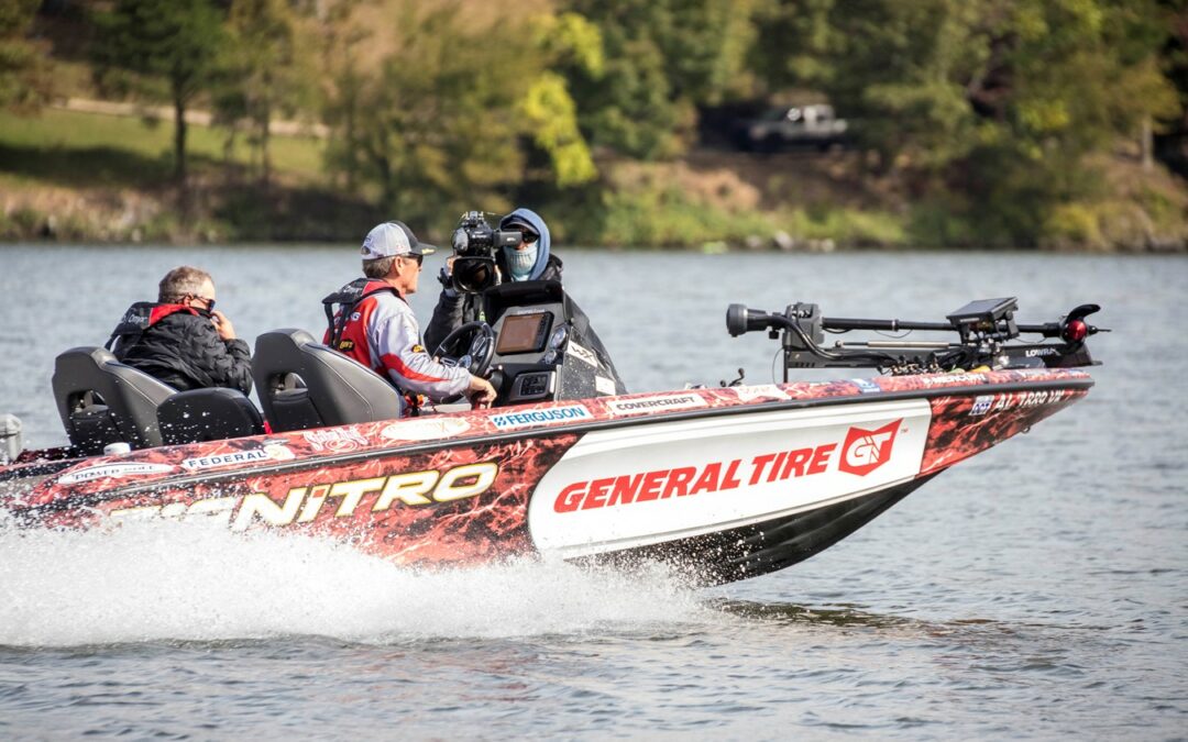 pro angler in his boat competing at MLF's Cup in Knoxville