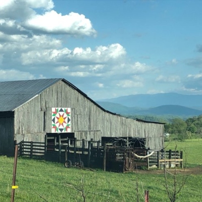 barn with a quilt square in the rural area of east tennessee in jefferson county