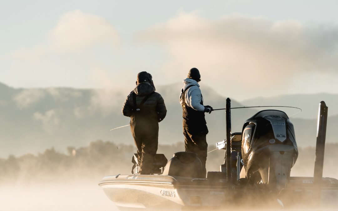 two anglers fishing one of the lakes in jefferson county tn