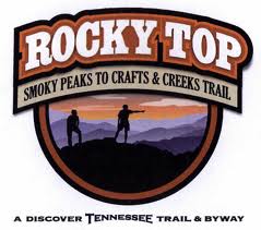 graphical version of the Discover Tennessee scenic trails and byways sign for Rocky Top Trail in the great smoky mountains