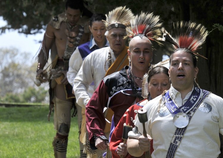 photo of wampanoag dancers and singers