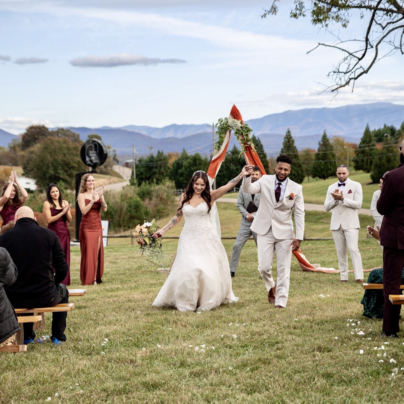 landscape of sunflower wedding barn in east tennessee